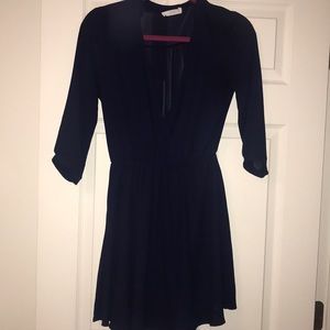 navy mini shirt dress with empire waist